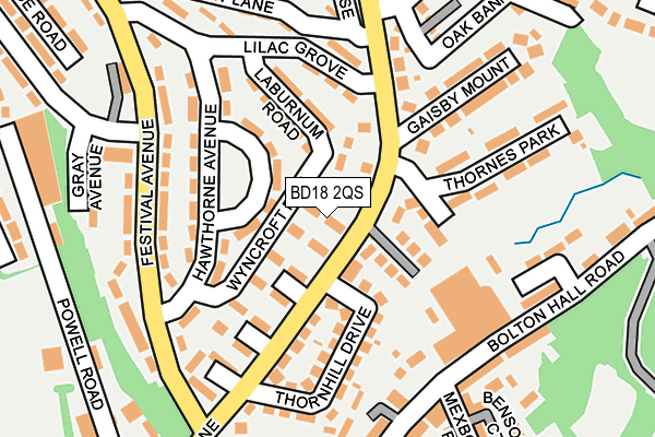 BD18 2QS map - OS OpenMap – Local (Ordnance Survey)