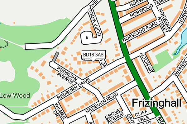 BD18 3AS map - OS OpenMap – Local (Ordnance Survey)