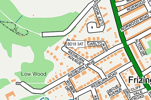 BD18 3AT map - OS OpenMap – Local (Ordnance Survey)