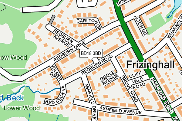 BD18 3BD map - OS OpenMap – Local (Ordnance Survey)