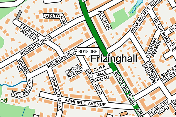 BD18 3BE map - OS OpenMap – Local (Ordnance Survey)