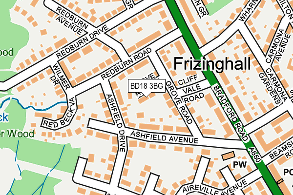 BD18 3BG map - OS OpenMap – Local (Ordnance Survey)