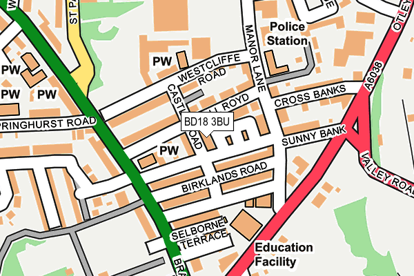 BD18 3BU map - OS OpenMap – Local (Ordnance Survey)