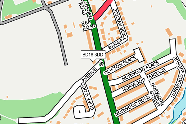 BD18 3DD map - OS OpenMap – Local (Ordnance Survey)