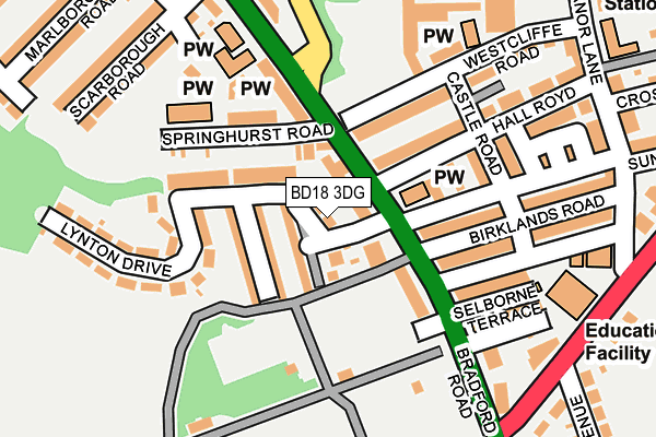 BD18 3DG map - OS OpenMap – Local (Ordnance Survey)