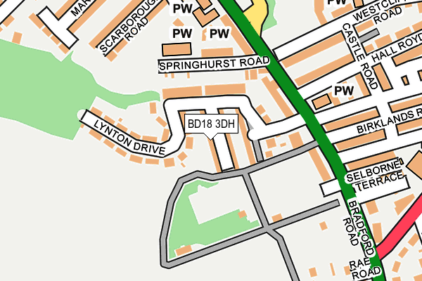 BD18 3DH map - OS OpenMap – Local (Ordnance Survey)