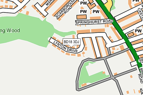 BD18 3DJ map - OS OpenMap – Local (Ordnance Survey)