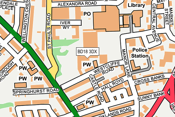 BD18 3DX map - OS OpenMap – Local (Ordnance Survey)