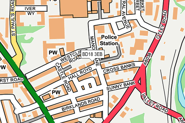BD18 3EB map - OS OpenMap – Local (Ordnance Survey)