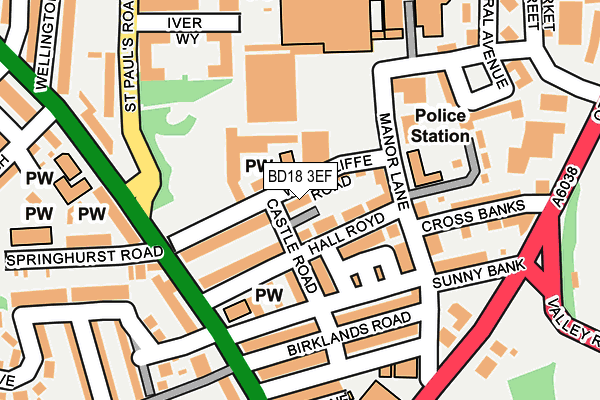 BD18 3EF map - OS OpenMap – Local (Ordnance Survey)