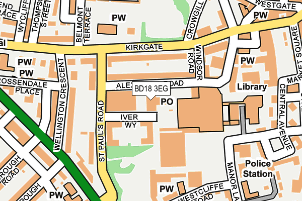 BD18 3EG map - OS OpenMap – Local (Ordnance Survey)
