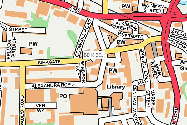 BD18 3EJ map - OS OpenMap – Local (Ordnance Survey)
