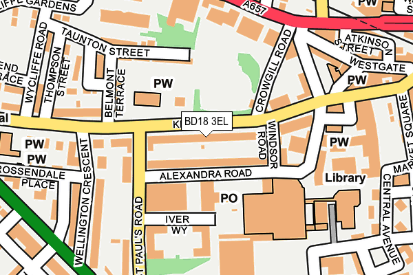 BD18 3EL map - OS OpenMap – Local (Ordnance Survey)