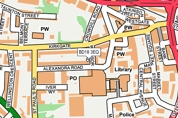 BD18 3EQ map - OS OpenMap – Local (Ordnance Survey)