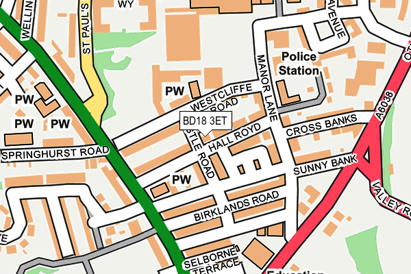 BD18 3ET map - OS OpenMap – Local (Ordnance Survey)