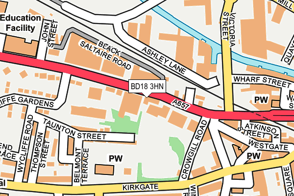BD18 3HN map - OS OpenMap – Local (Ordnance Survey)