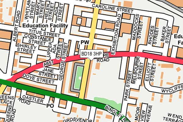 BD18 3HP map - OS OpenMap – Local (Ordnance Survey)