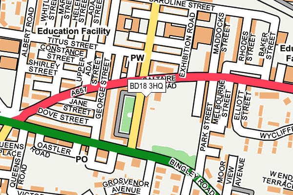 BD18 3HQ map - OS OpenMap – Local (Ordnance Survey)