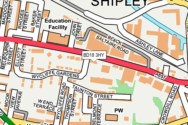 BD18 3HY map - OS OpenMap – Local (Ordnance Survey)