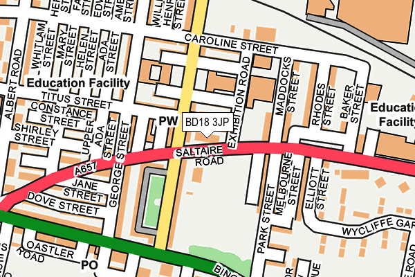 BD18 3JP map - OS OpenMap – Local (Ordnance Survey)