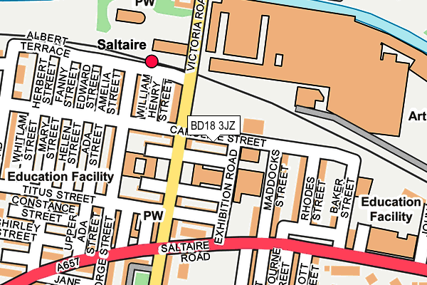 BD18 3JZ map - OS OpenMap – Local (Ordnance Survey)