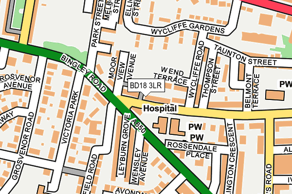 BD18 3LR map - OS OpenMap – Local (Ordnance Survey)