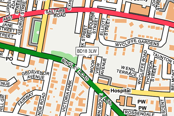 BD18 3LW map - OS OpenMap – Local (Ordnance Survey)