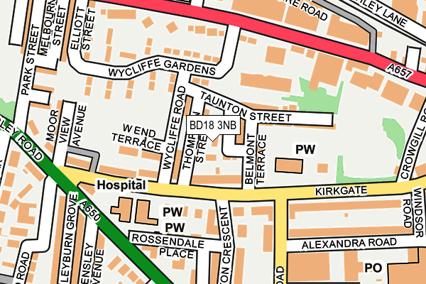 BD18 3NB map - OS OpenMap – Local (Ordnance Survey)