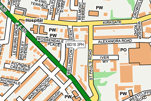 BD18 3PH map - OS OpenMap – Local (Ordnance Survey)
