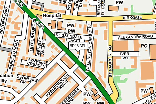 BD18 3PL map - OS OpenMap – Local (Ordnance Survey)