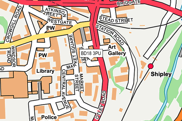 BD18 3PU map - OS OpenMap – Local (Ordnance Survey)