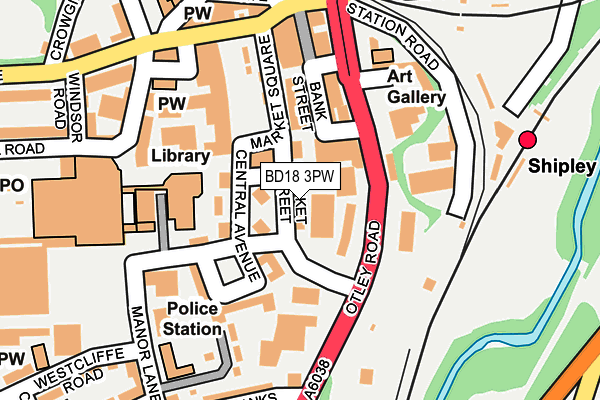 BD18 3PW map - OS OpenMap – Local (Ordnance Survey)