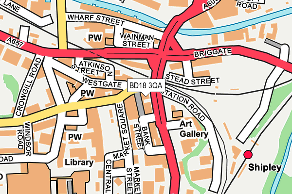 BD18 3QA map - OS OpenMap – Local (Ordnance Survey)