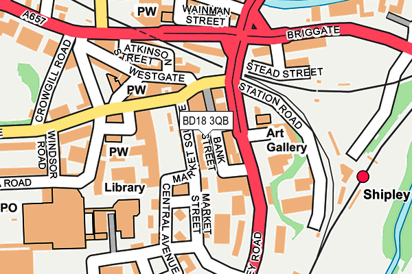 BD18 3QB map - OS OpenMap – Local (Ordnance Survey)