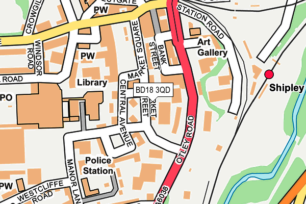BD18 3QD map - OS OpenMap – Local (Ordnance Survey)