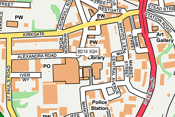 BD18 3QH map - OS OpenMap – Local (Ordnance Survey)