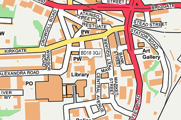 BD18 3QJ map - OS OpenMap – Local (Ordnance Survey)