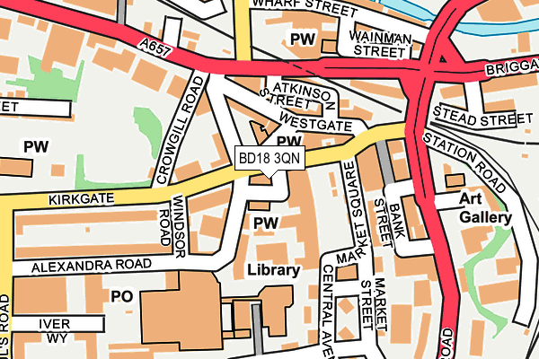 BD18 3QN map - OS OpenMap – Local (Ordnance Survey)