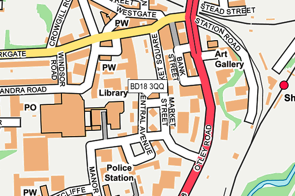 BD18 3QQ map - OS OpenMap – Local (Ordnance Survey)