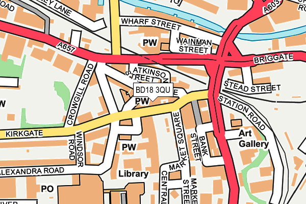 BD18 3QU map - OS OpenMap – Local (Ordnance Survey)