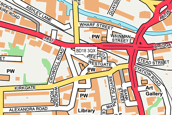 BD18 3QX map - OS OpenMap – Local (Ordnance Survey)