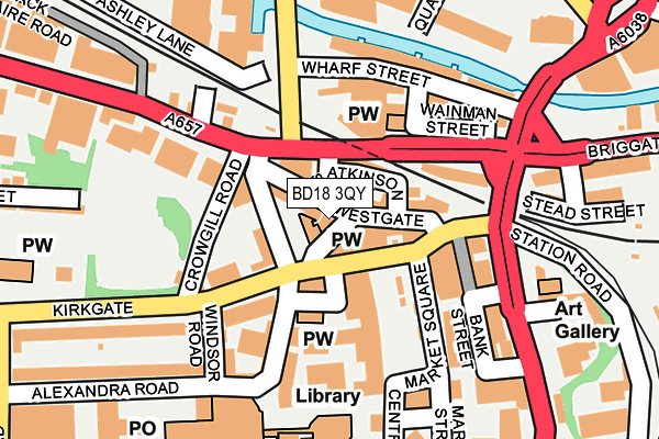 BD18 3QY map - OS OpenMap – Local (Ordnance Survey)