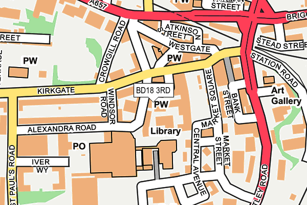 BD18 3RD map - OS OpenMap – Local (Ordnance Survey)