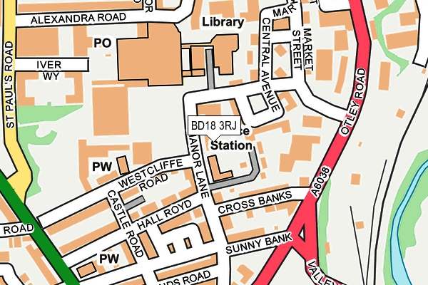 BD18 3RJ map - OS OpenMap – Local (Ordnance Survey)