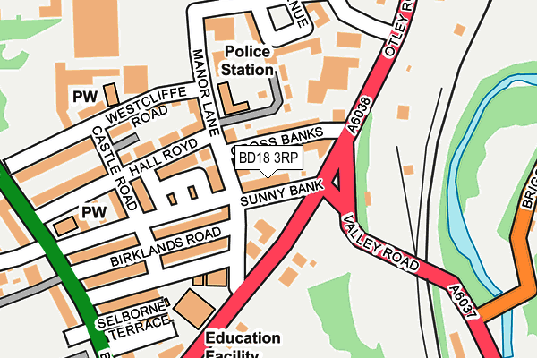 BD18 3RP map - OS OpenMap – Local (Ordnance Survey)