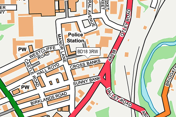 BD18 3RW map - OS OpenMap – Local (Ordnance Survey)