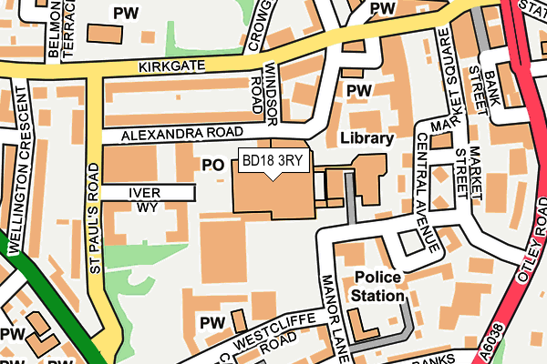 BD18 3RY map - OS OpenMap – Local (Ordnance Survey)