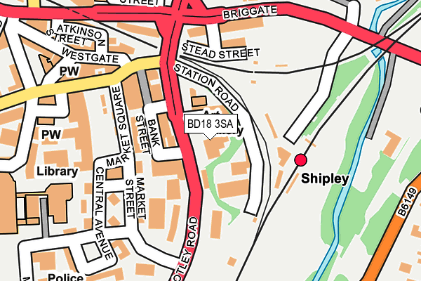 BD18 3SA map - OS OpenMap – Local (Ordnance Survey)