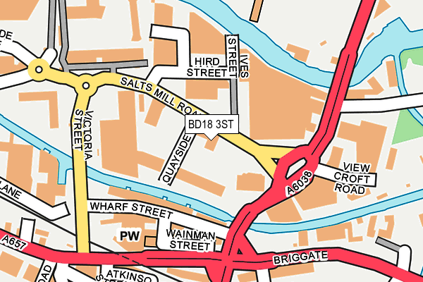 BD18 3ST map - OS OpenMap – Local (Ordnance Survey)