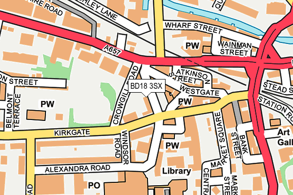 BD18 3SX map - OS OpenMap – Local (Ordnance Survey)